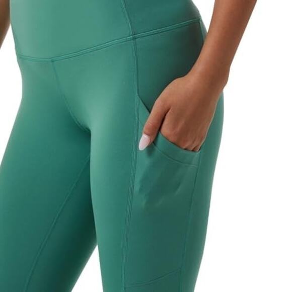 32 Degrees Women's Active Crop Tight Leggings, Green, M - Picture 4 of 4